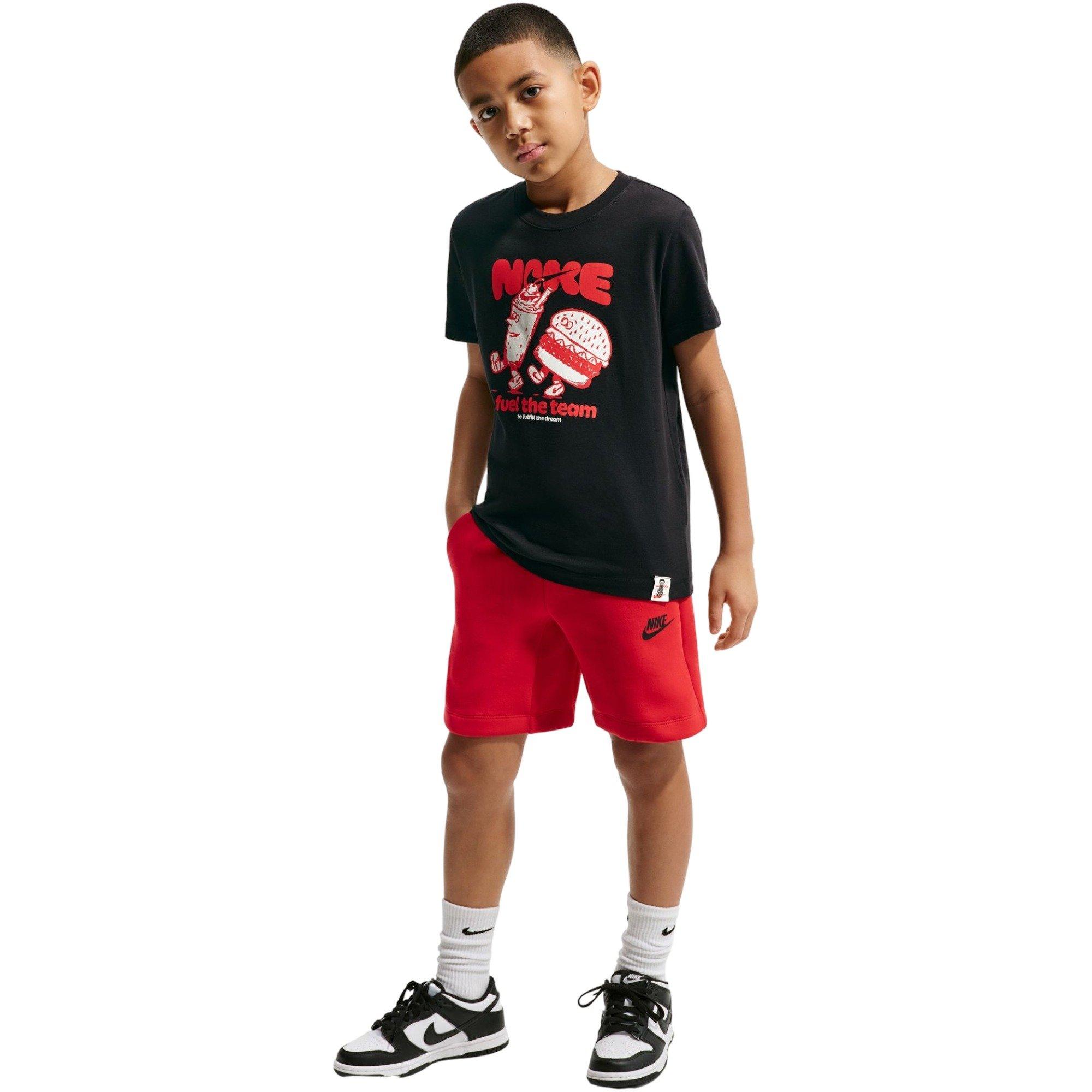 Nike Big Boys' Sportswear Burger Fuel Graphic Tee - BLACK/RED